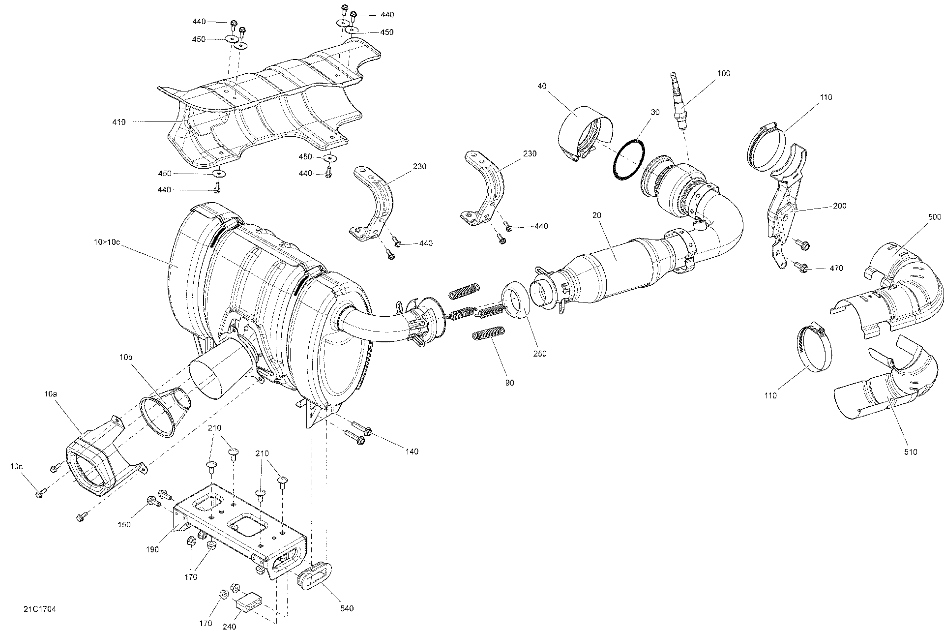 Fits 2017 Can-Am 3-Maverick X3 / 4-Maverick X3 MAX Exhaust PIP WELD, OEM Part # 707601671 - schematic diagram