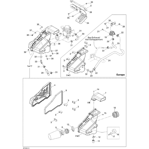 OEM schematic diagram for Fits 2007-2008 Can-Am Outlander 400 STD / Outlander 400 XT AIR Injection Valve, OEM Part # 707800208 - look for item #19