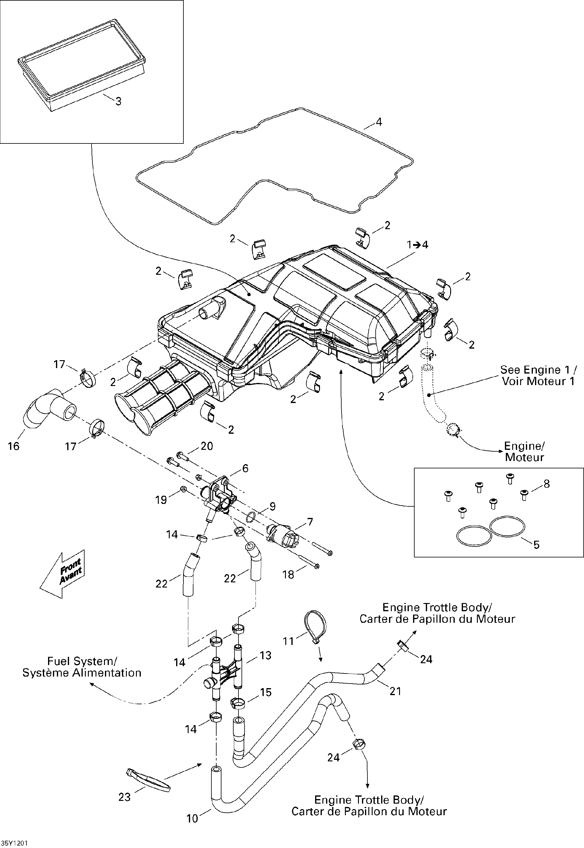 Fits 2008-2012 Can-Am Spyder RS SE5 / Spyder RS SM5 Formed HOSE, OEM Part # 707800253 - schematic diagram