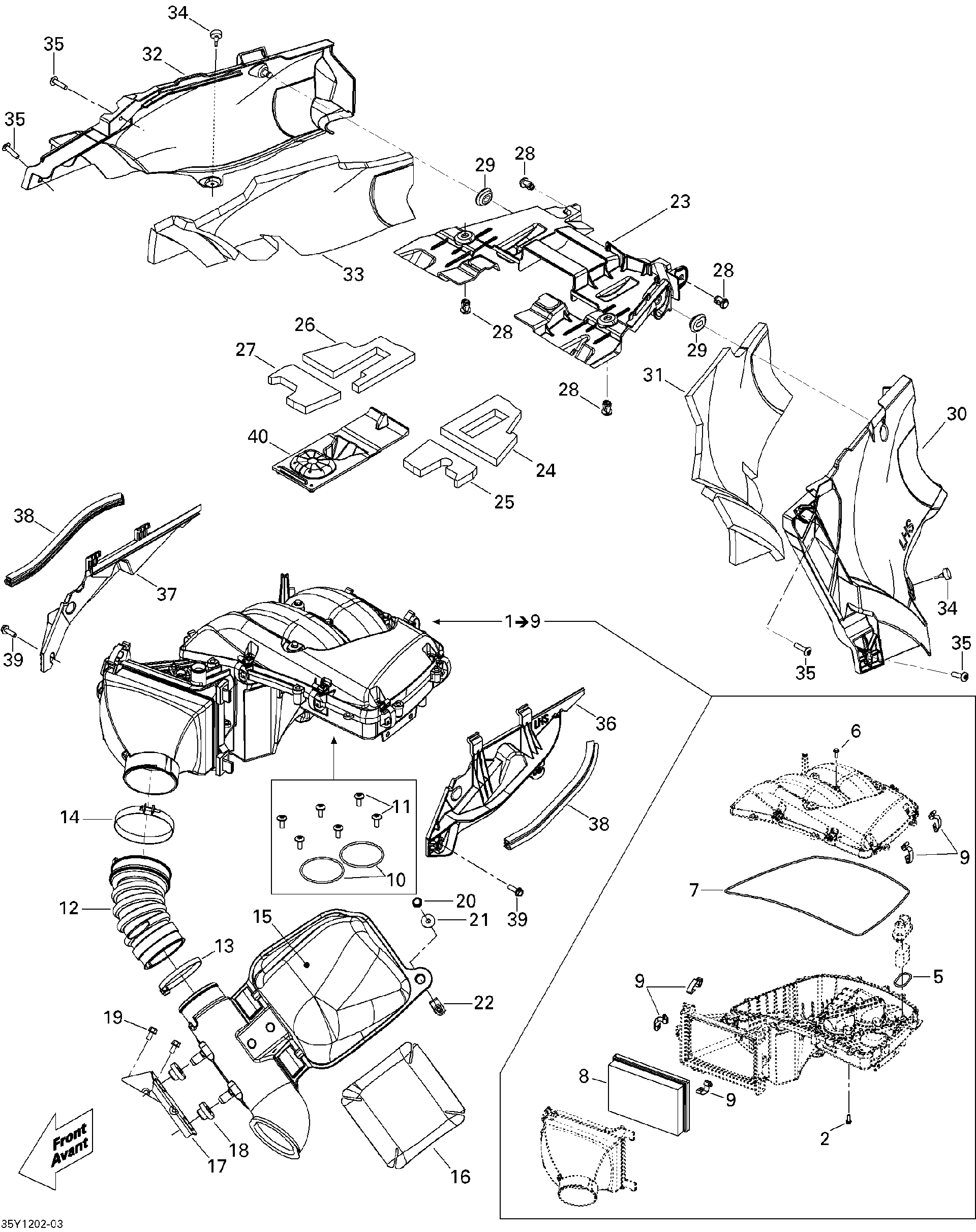 Fits 2010-2012 Can-Am Spyder RT Limited / Spyder RT SE5 HEAT Shield, OEM Part # 707800314 - schematic diagram