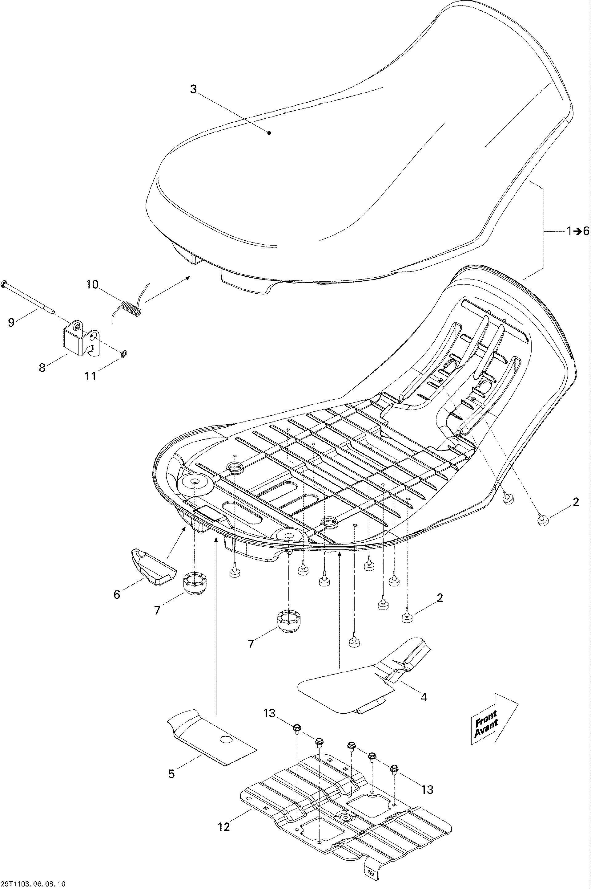 Fits 2007-2011 Can-Am Outlander 500 EFI / Outlander 650 EFI HEAT Shield, OEM Part # 708000470 - schematic diagram