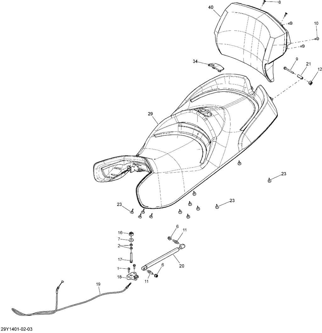 Fits 2014 Can-Am Spyder RT Limited SE6 Backrest Asm, Chocolate, OEM Part # 708001402 - schematic diagram