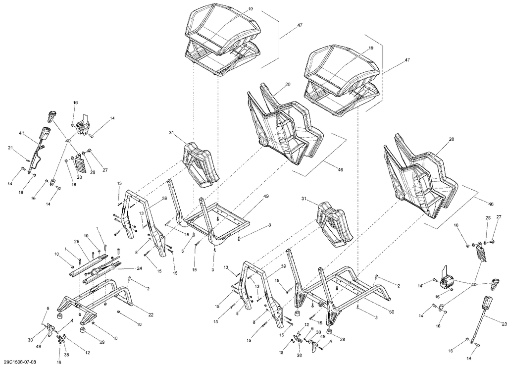 Fits 2016 Can-Am Maverick - Maverick MAX Backrest Cover, OEM Part # 708001889 - schematic diagram