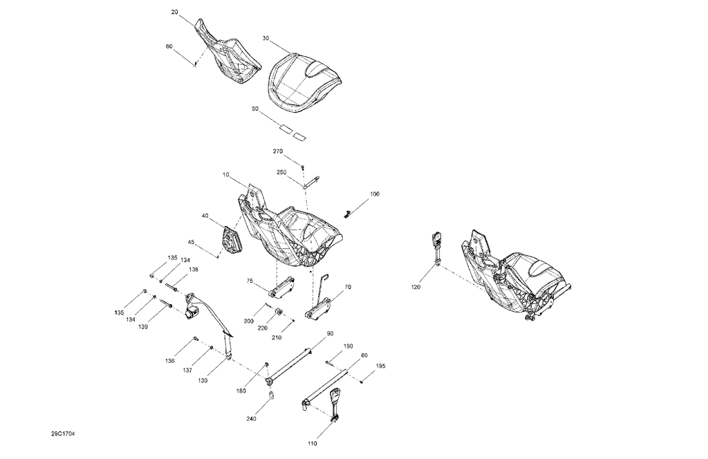 Fits 2017 Can-Am 3-Maverick X3 Handle, OEM Part # 708002512 - schematic diagram