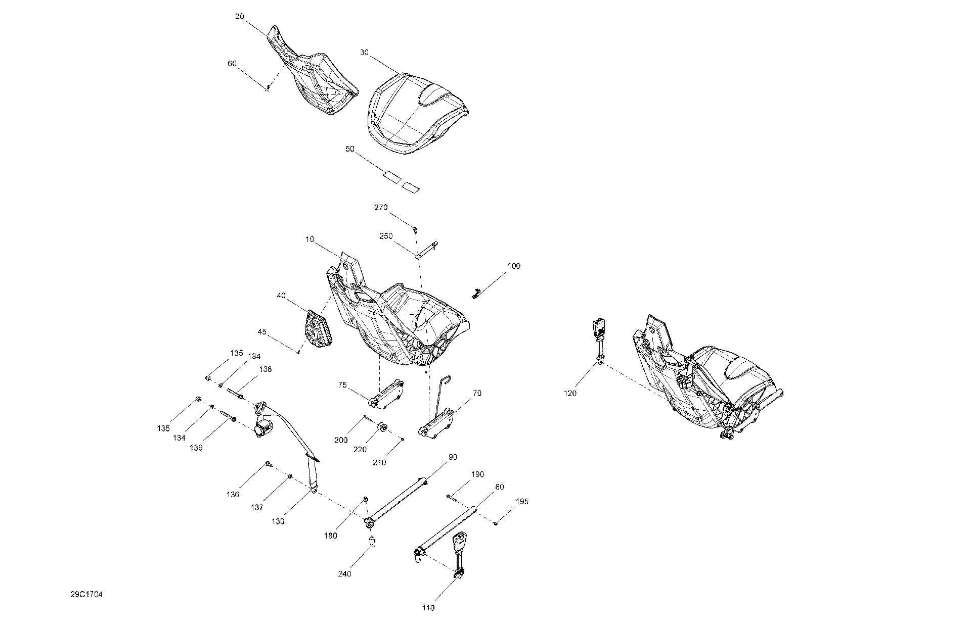 Fits 2017 Can-Am 3-Maverick X3 Handle, OEM Part # 708002512 - schematic diagram