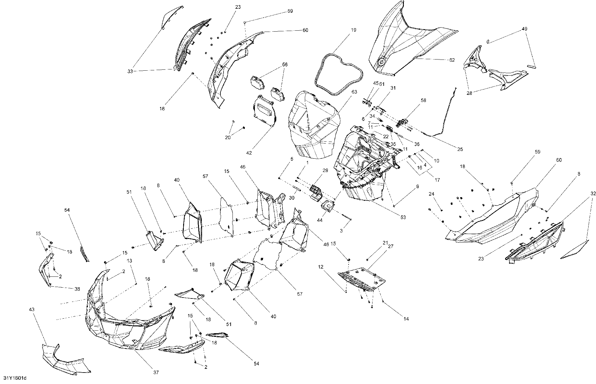 Fits 2016 Can-Am RT Panel, BODY FL B-393, OEM Part # 708200652 - schematic diagram