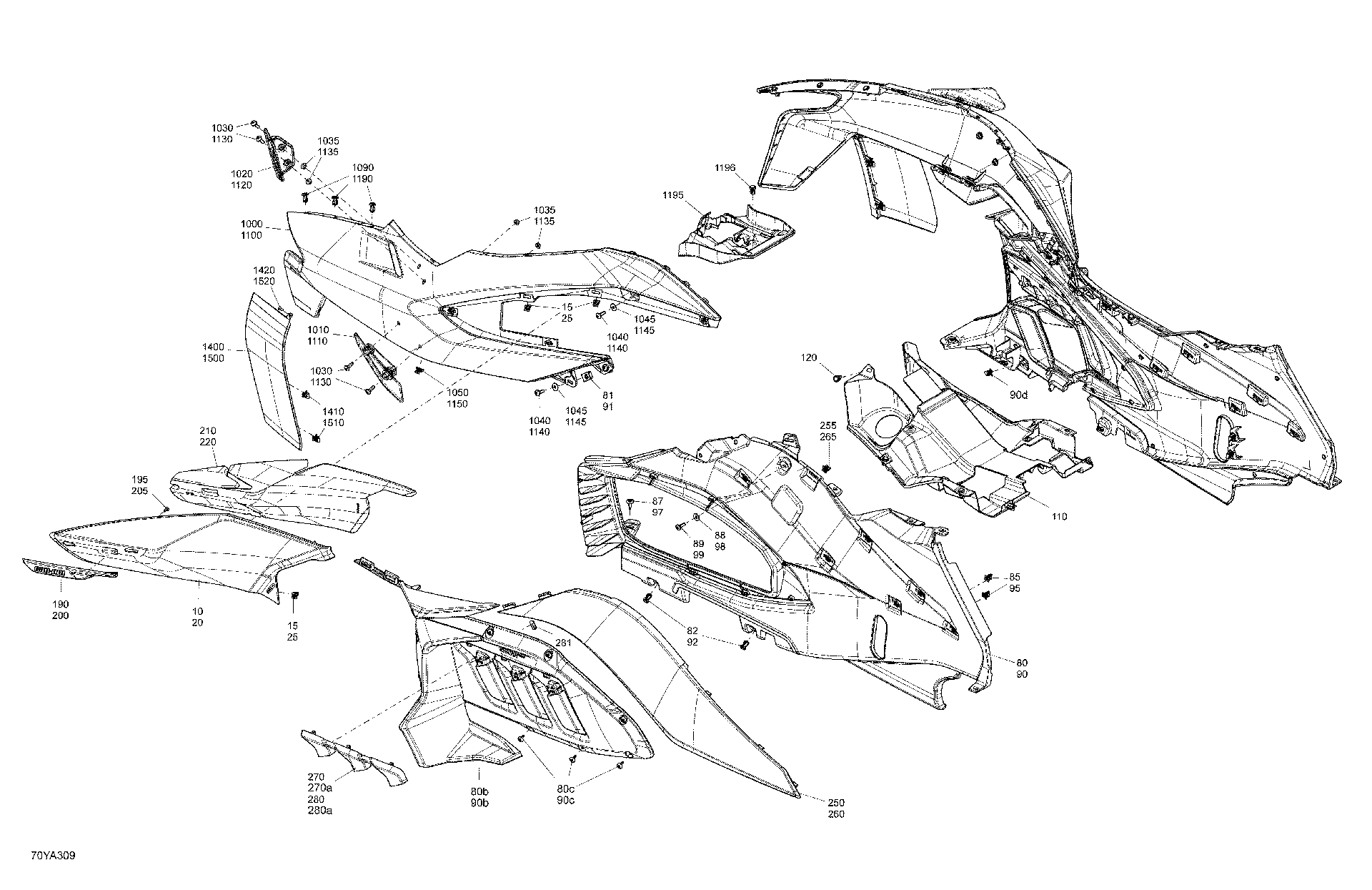 Fits 2021 Can-Am 011 - RT LIMITED - Special Series - Highland Green Fairing FL B-462, OEM Part # 708201051 - schematic diagram