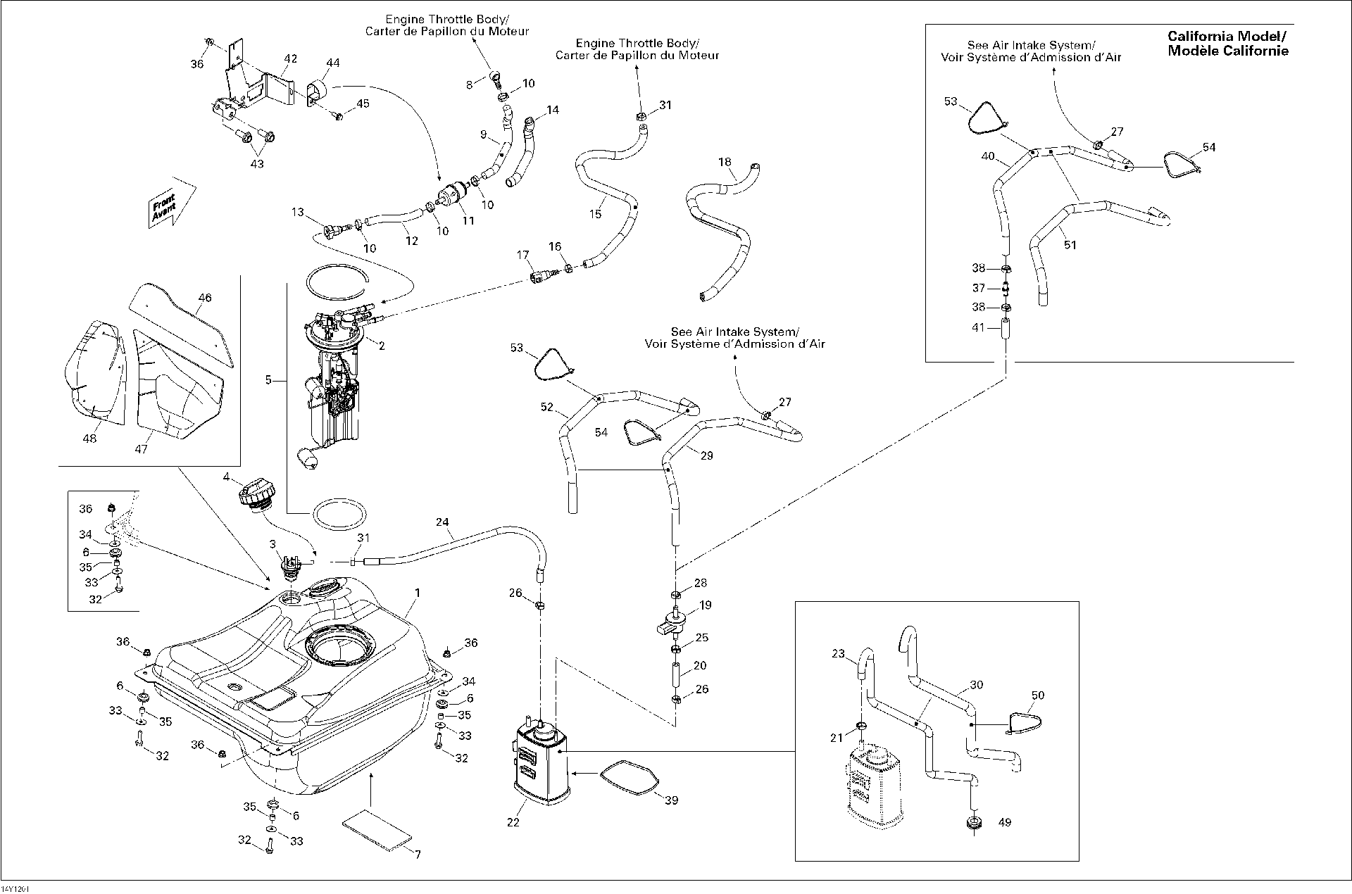 Fits 2009-2012 Can-Am Spyder RS SE5 / Spyder RS SM5 HOSE, OEM Part # 709000254 - schematic diagram