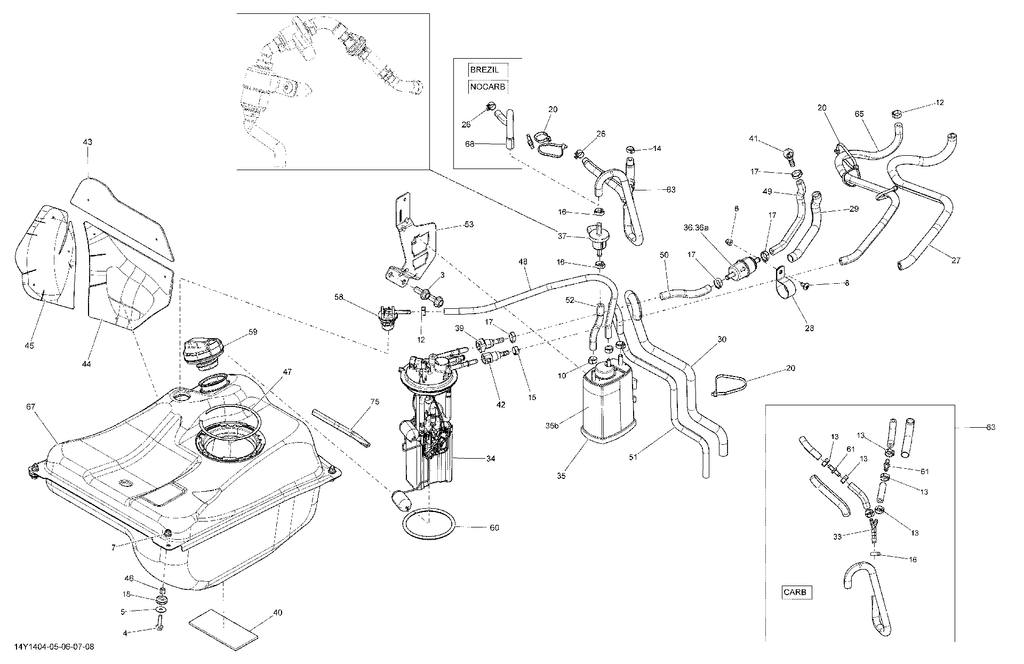 Schematic diagram for Fits 2014 Can-Am Spyder RS SE5 / Spyder RS SM5 Y Connector Ass'y, OEM Part # 709000437
