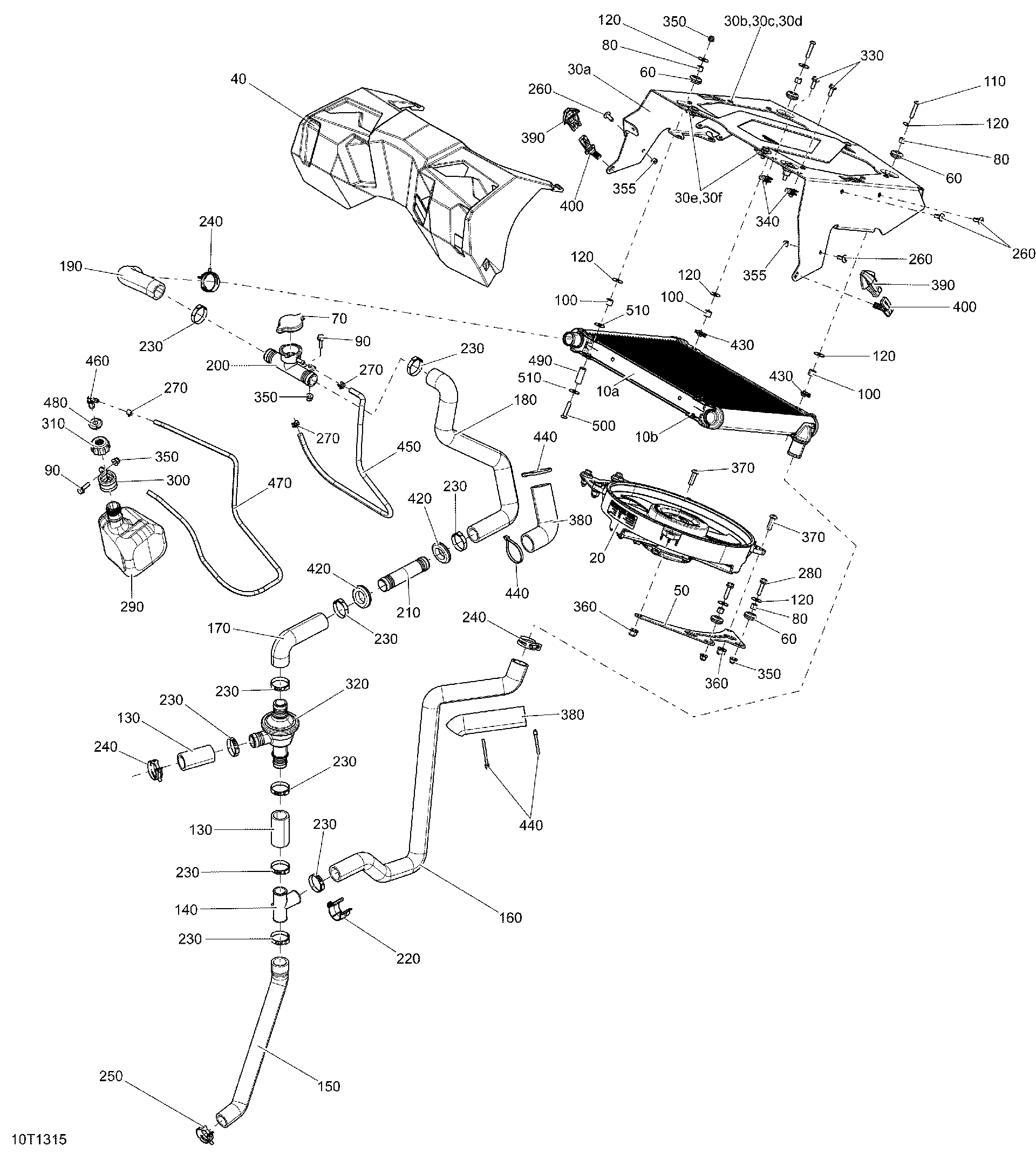 Fits 2013 Can-Am Outlander 1000EFI XMR FAN Support, OEM Part # 709200459 - schematic diagram