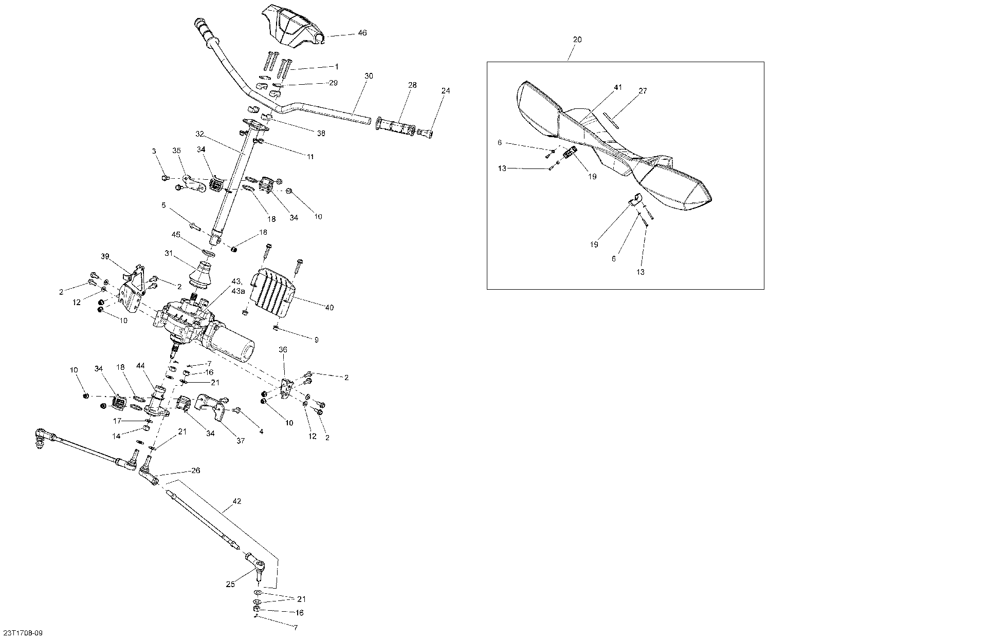 Fits 2012-2018 Can-Am 1- Outlander 6X6 - 650 EFI / 2- Outlander 6X6 - EFI HEAT Deflector, OEM Part # 709401005 - schematic diagram