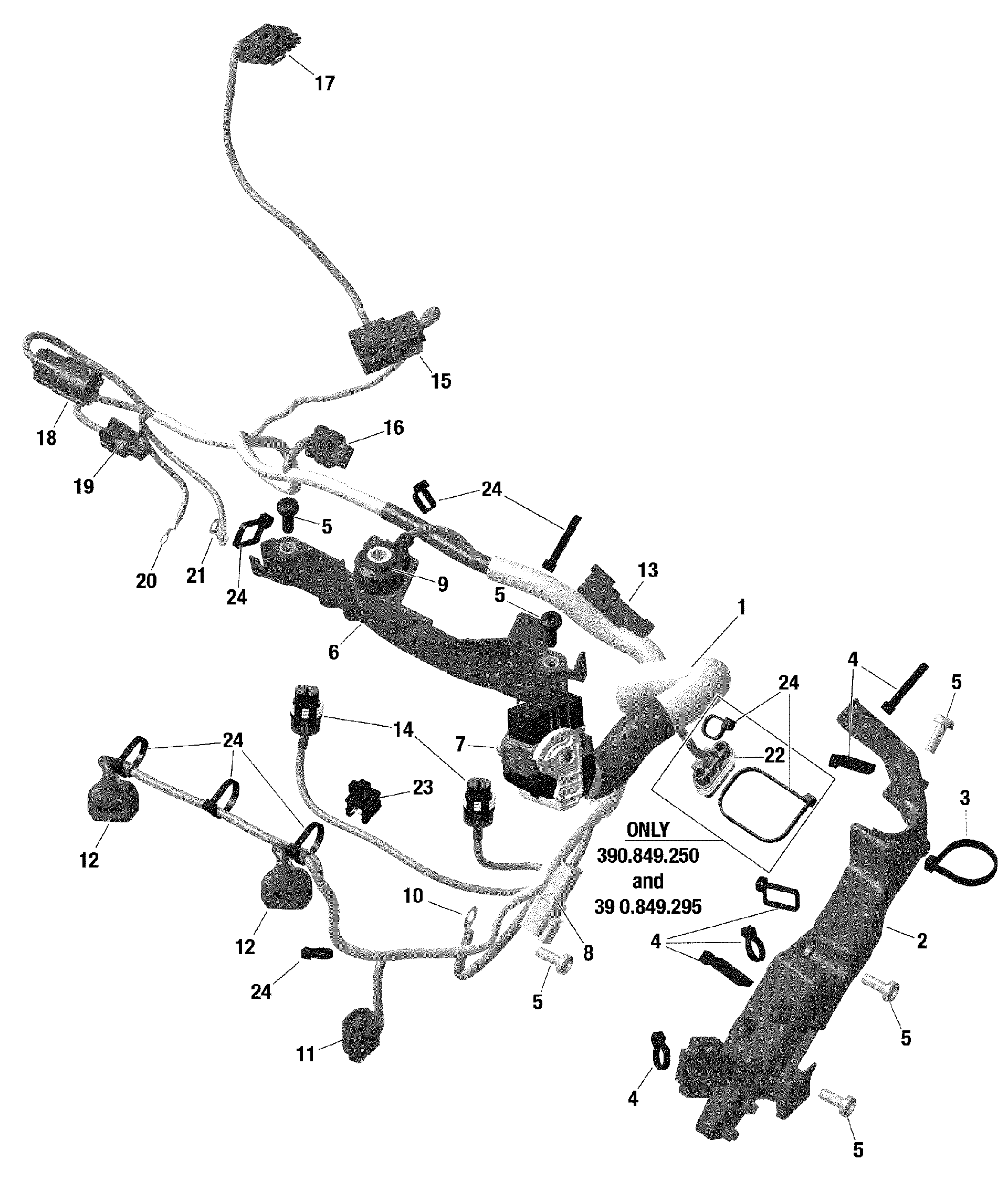Fits 2017-2026 Ski-Doo | Can-Am 001 - FREERIDE 137 850 E-TEC / 002 - BACKCOUNTRY 850 E-TEC Female Terminal Yasaki, OEM Part # 710000057 - schematic diagram