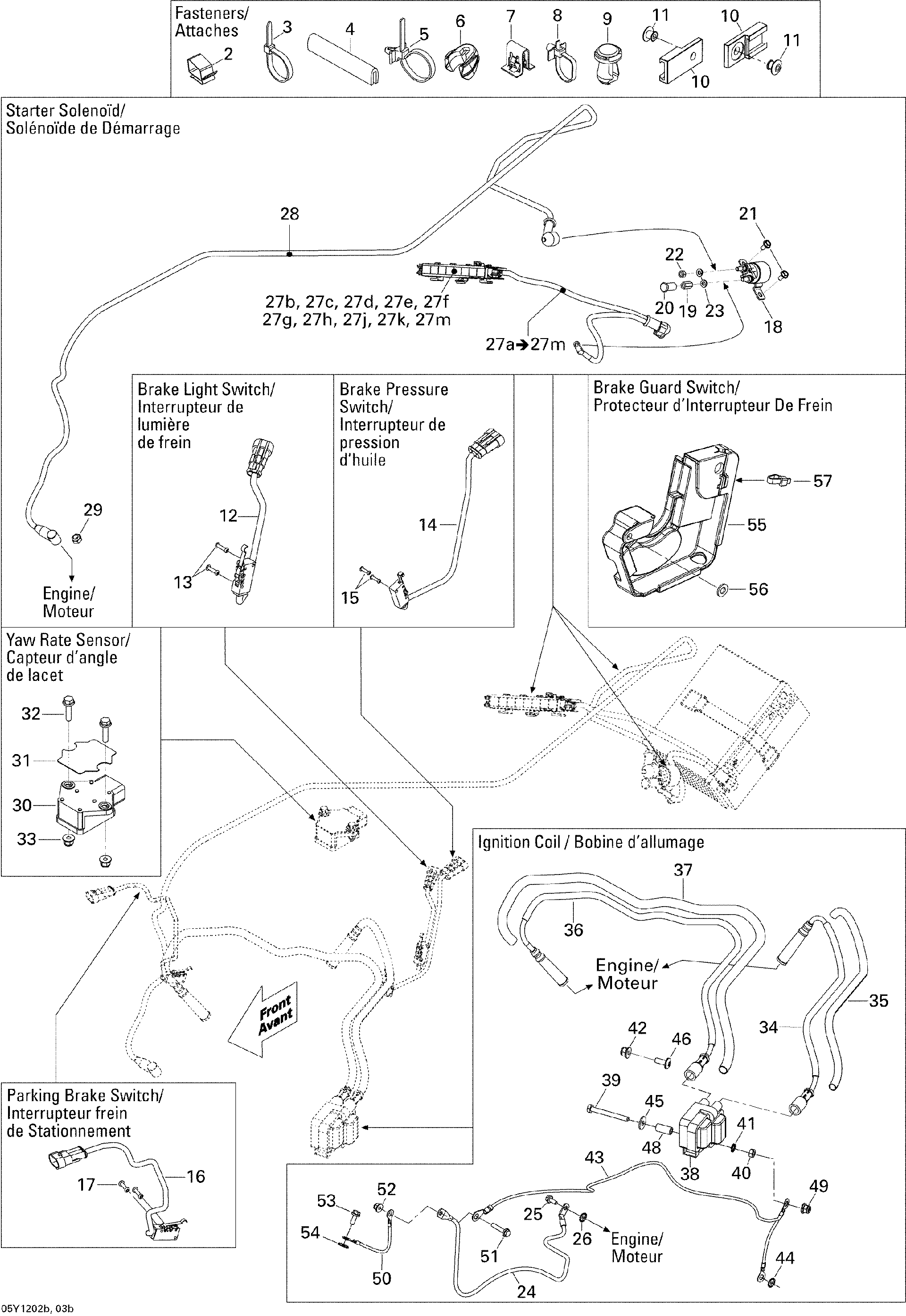 Fits 2008-2012 Can-Am Spyder RT Limited / Spyder RT SE5 Engine Ground Cable, OEM Part # 710000177 - schematic diagram