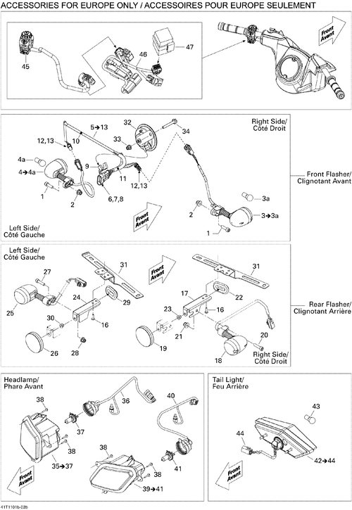 Fits 2009-2011 Can-Am Outlander 400 EFI / Outlander 500 EFI Flasher UNIT, OEM Part # 710001447 - schematic diagram