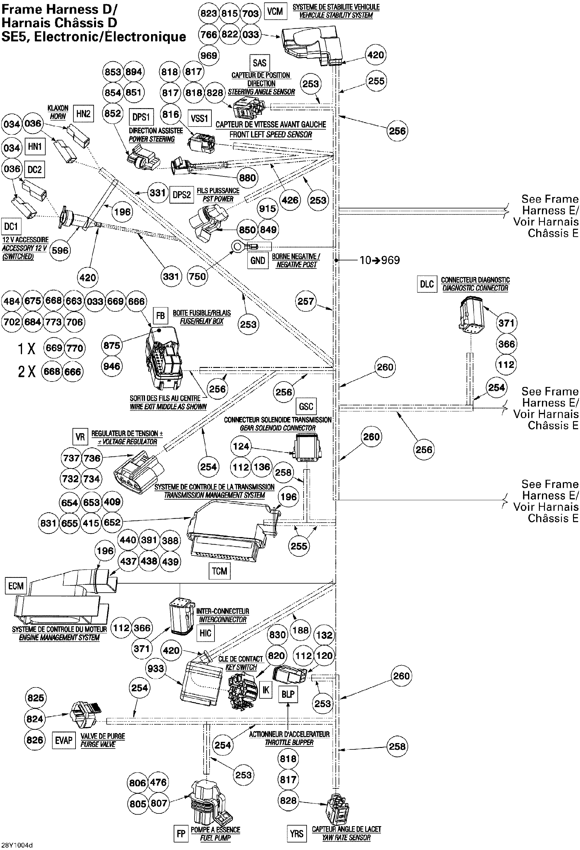 Fits 2008-2010 Can-Am Spyder RS Roadster SE5 / Spyder RS Roadster SM5 WIRE SEAL, OEM Part # 710001463 - schematic diagram