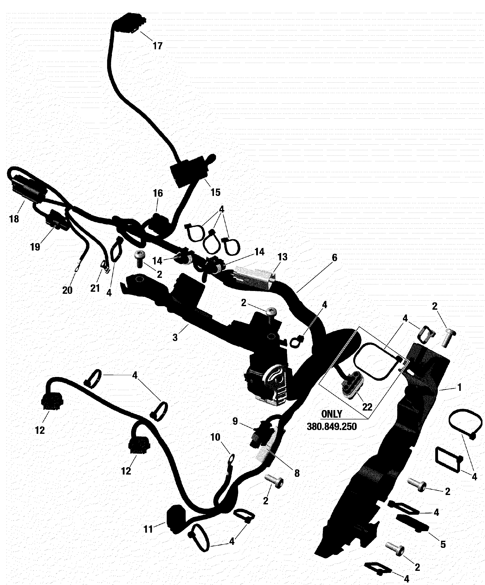 Fits 2017-2018 Ski-Doo 3A- SUMMIT 850 E-TEC / 3B- SUMMIT 850 E-TEC Terminal, OEM Part # 710002063 - schematic diagram