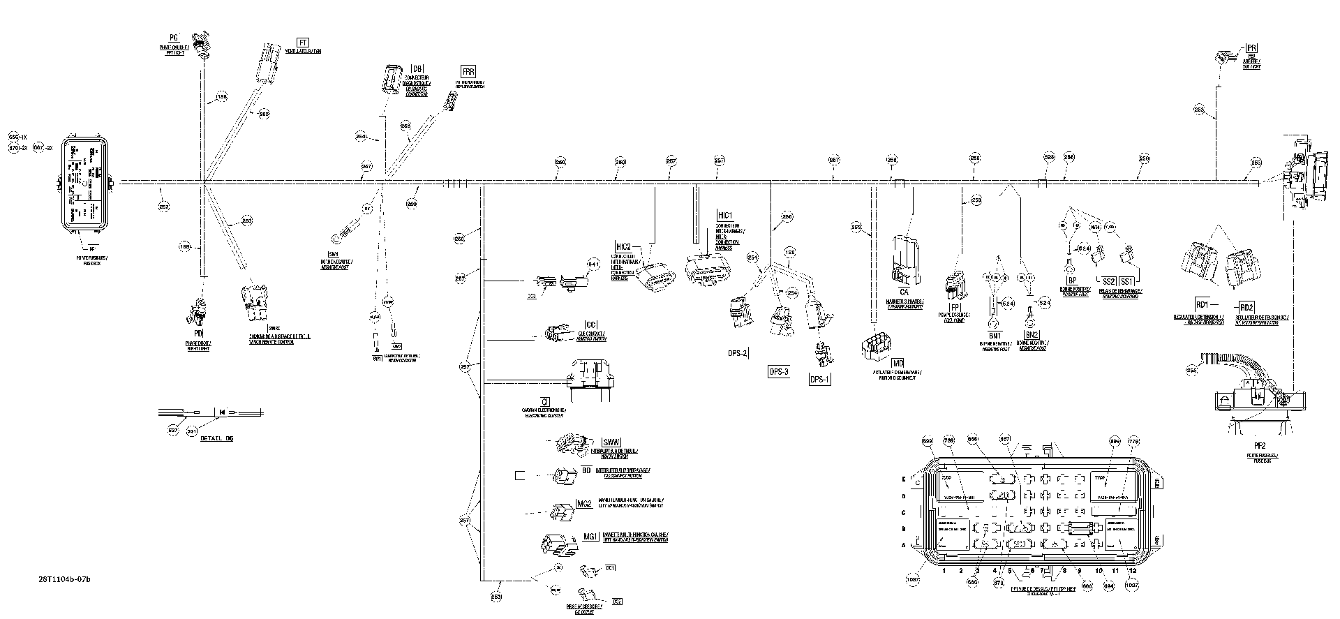 Fits 2011 Can-Am Outlander Max 500 EFI / Outlander Max 650 EFI MAIN Harness ASM, OEM Part # 710002120 - schematic diagram
