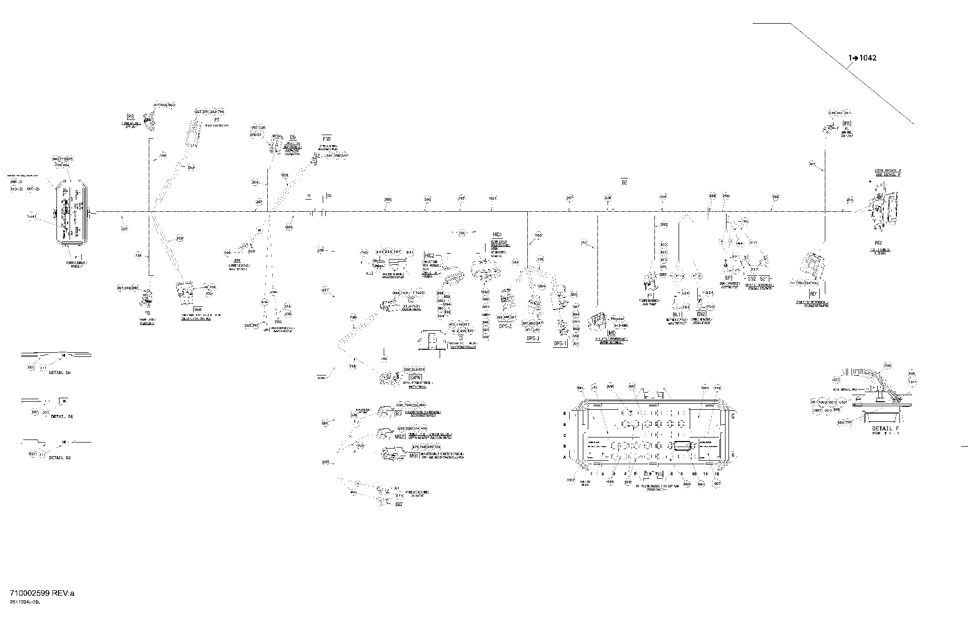 Fits 2012 Can-Am Outlander MAX 500EFI STD & XT / Outlander MAX 650EFI STD MAIN Wiring Harness ASM, OEM Part # 710002599 - schematic diagram