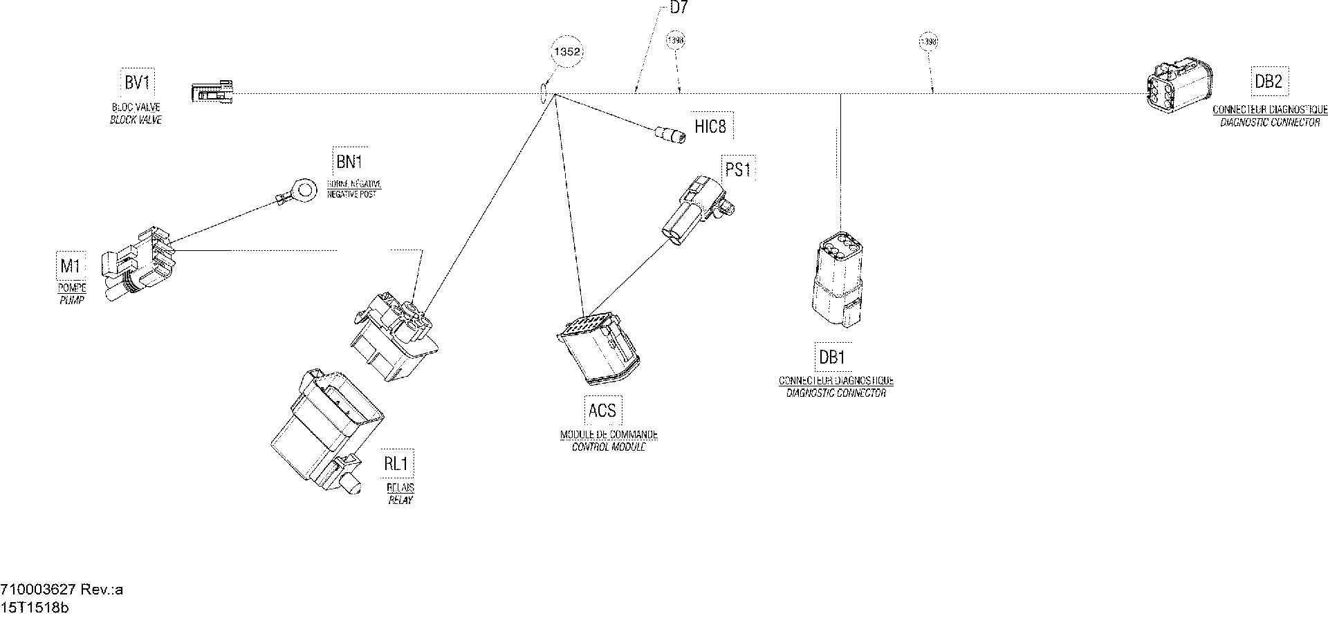 Fits 2013-2015 Can-Am Outlander MAX EFI LTD / Outlander 1000EFI XMR Relay, OEM Part # 710002996 - schematic diagram