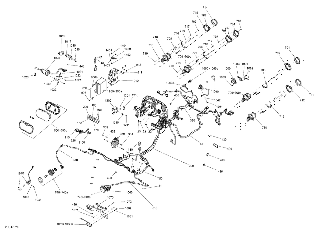 Fits 2014-2015 Can-Am Maverick 1000_XDS-DPS / Maverick MAX 1000_XDS-DPS Connector, OEM Part # 710003176 - schematic diagram