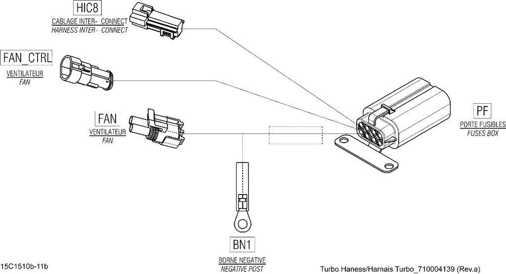 Fits 2014-2015 Can-Am Maverick 1000_XDS-DPS / Maverick MAX 1000_XDS-DPS Connector, OEM Part # 710003176 - schematic diagram