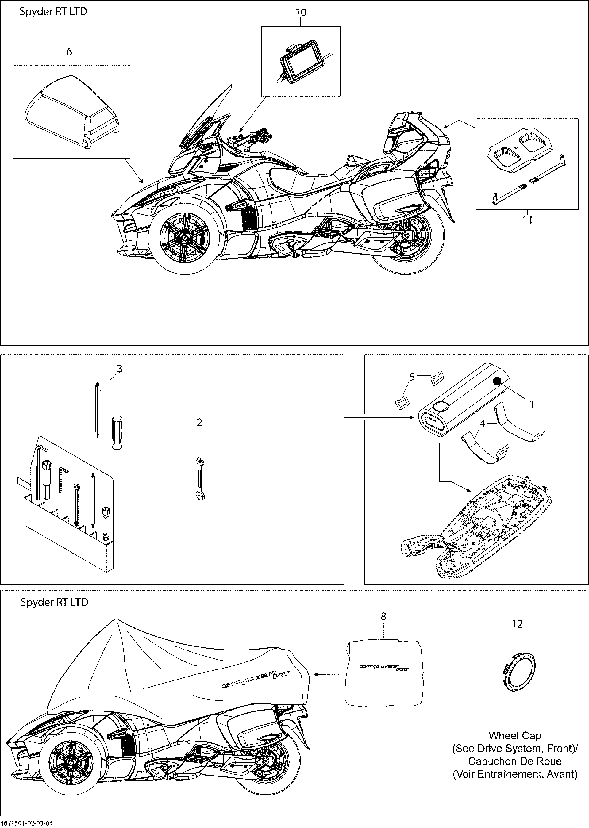 Fits 2015 Can-Am Spyder RT Limited SE6 / Spyder ST Limited SE5 GPS, OEM Part # 710004196 - schematic diagram