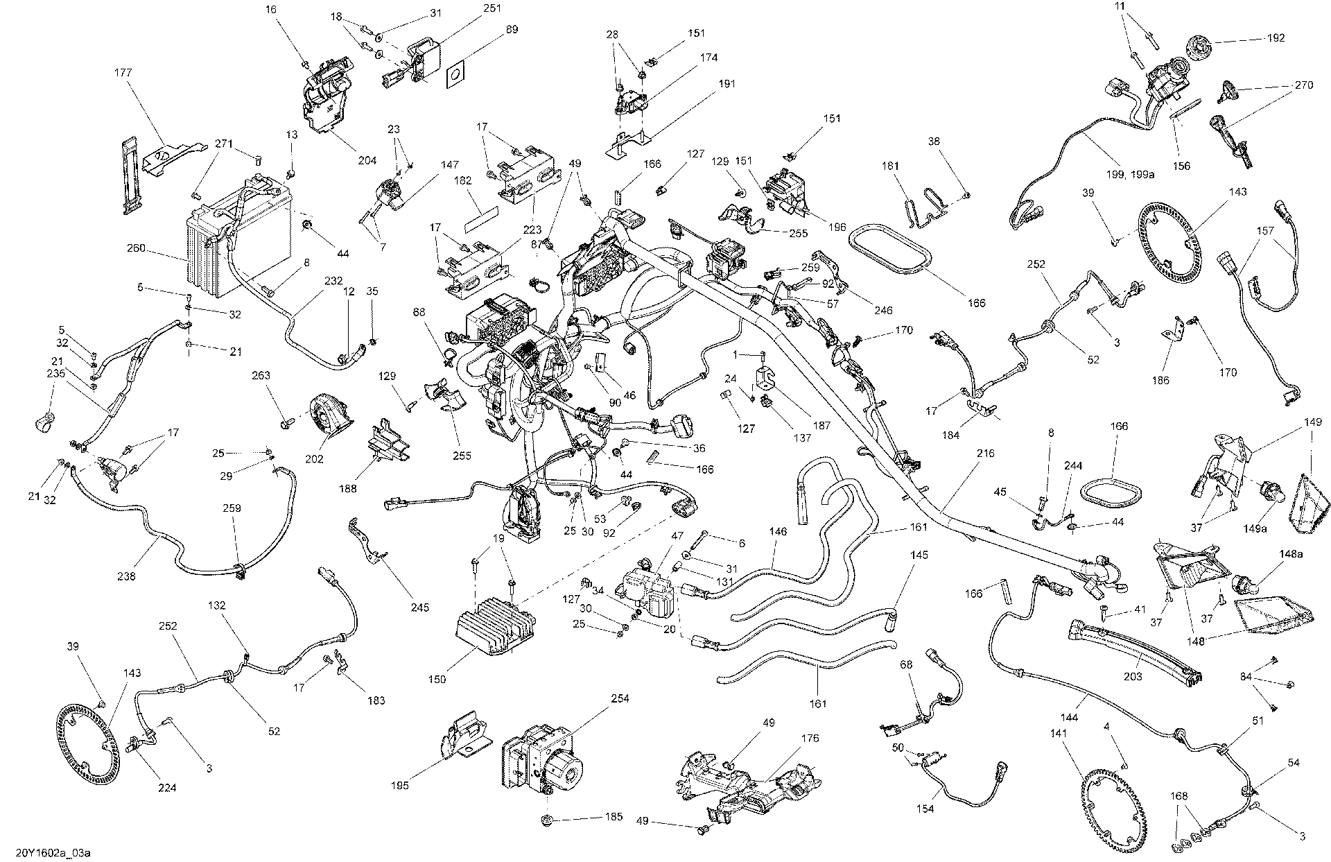 Fits 2016 Can-Am RS / ST Start Cable, OEM Part # 710004735 - schematic diagram