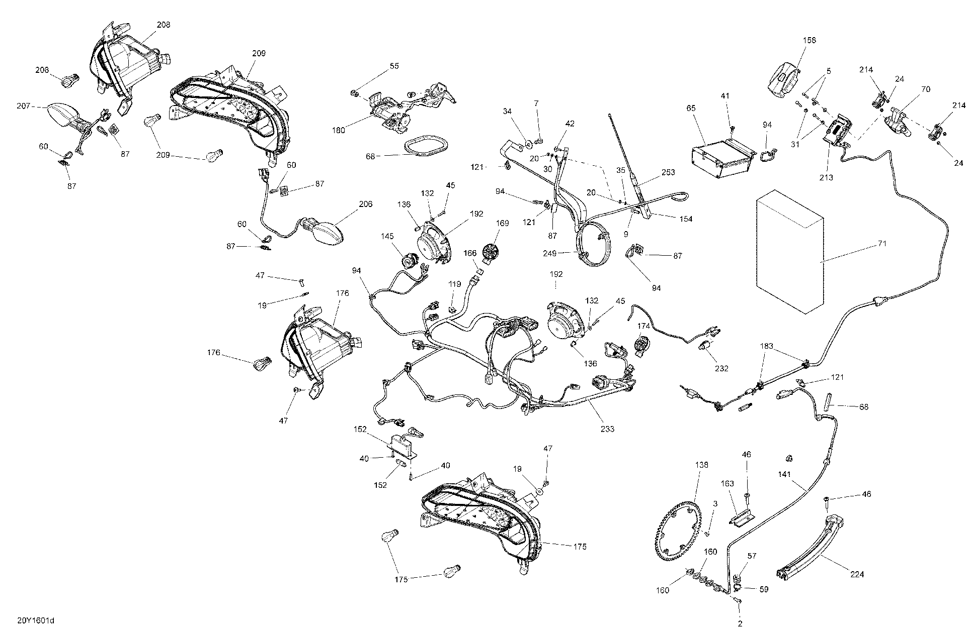 Fits 2016 Can-Am RT Antenna Cable ASM, OEM Part # 710004930 - schematic diagram