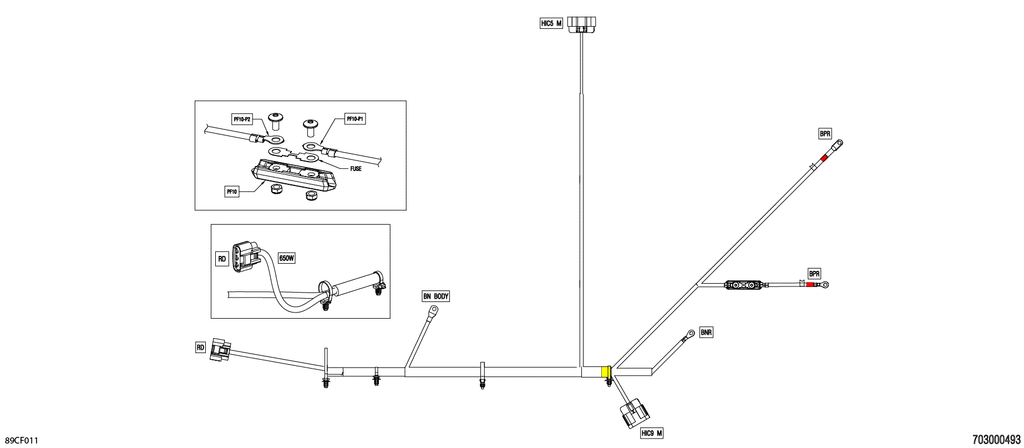 Fits 2026 Can-Am CE - Traxter - HD11 - XT - 8CTT - Stealth Black - 65" Width Housing, OEM Part # 710005293 - schematic diagram