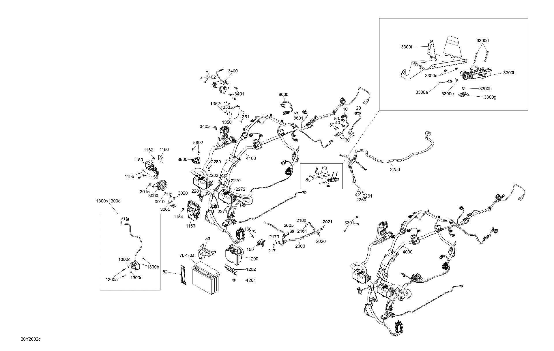 Fits 2020-2021 Can-Am 003 - F3 S SM6 - Monolith Black Satin / 002 - F3 S SM6 Wiring Harness, Chassis, OEM Part # 710007105 - schematic diagram