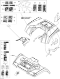 Fits 2009-2013 Can-Am Outlander STD / Outlander 400 EFI REAR Fender Kit, Yellow, OEM Part # 715000785 - schematic diagram