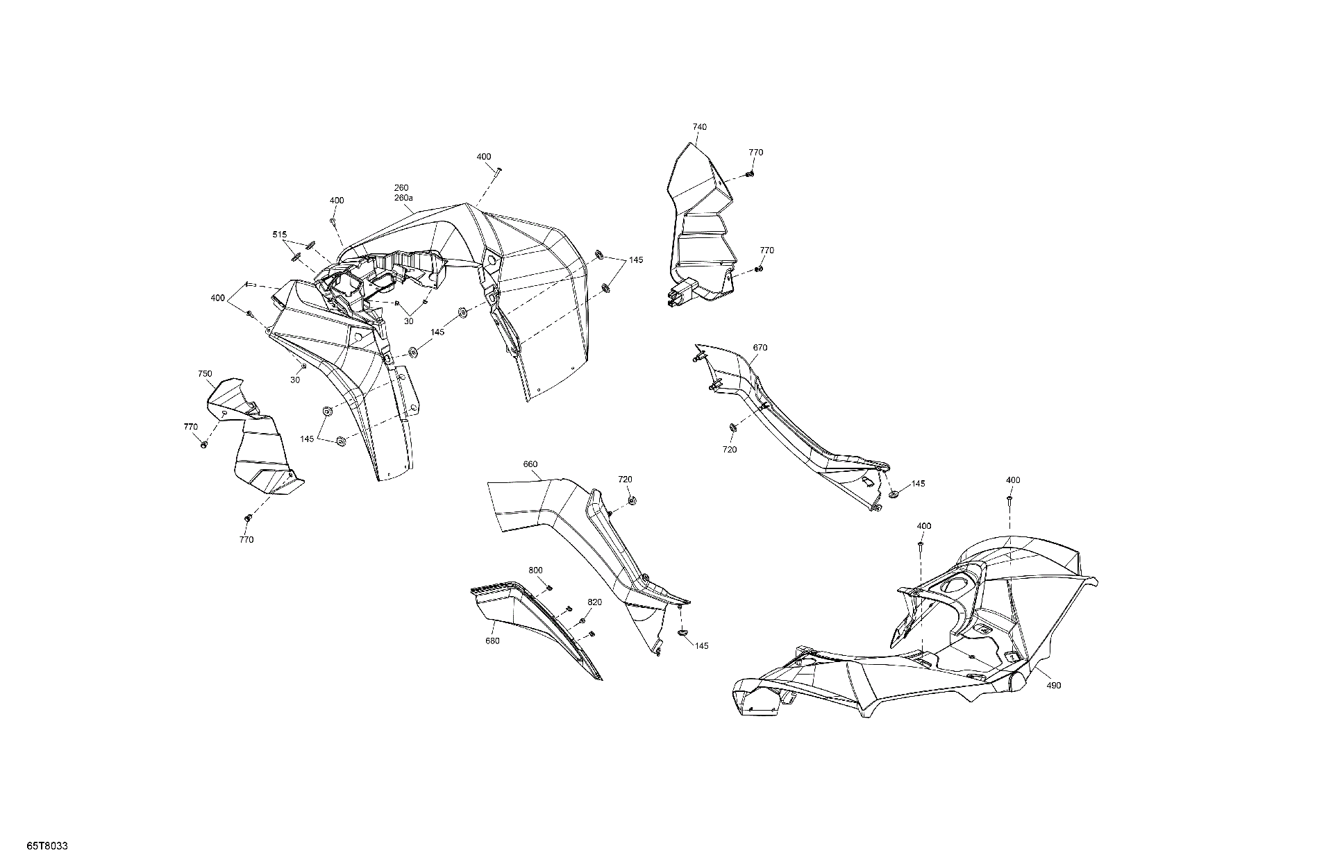 Fits 2013-2018 Can-Am North America - RENEGADE - 4X4 - XXC - 1000R - 5VJA - Can-Am REAR Fender KIT, OEM Part # 715001887 - schematic diagram