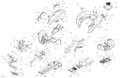 Fits 2015-2016 Can-Am Renegade / Renegade EFI Front Fender Kit, Black, OEM Part # 715002570 - schematic diagram