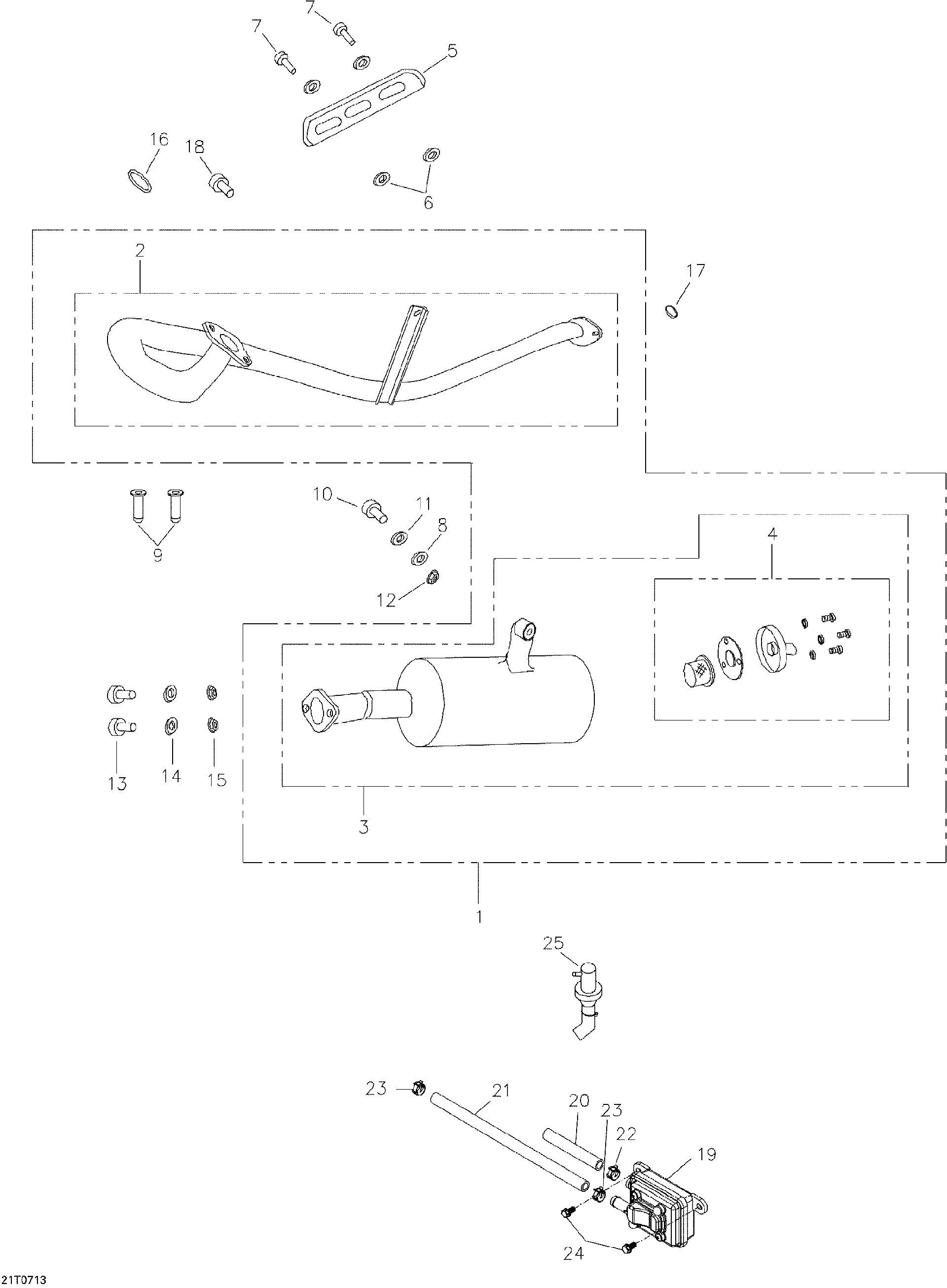 Fits 2007 Can-Am Mini DS 90 4-strokes Exhaust PIPE Gasket, OEM Part # A18291101000 - schematic diagram