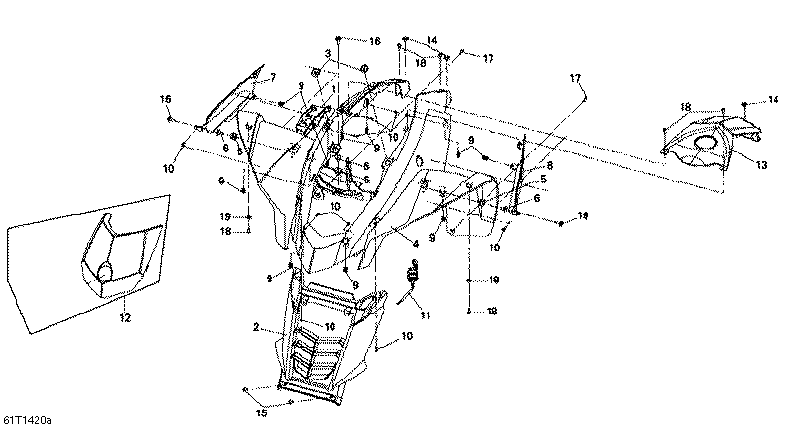 Fits 2007-2015 Can-Am DS 250 NA & INT / DS 250 NA LH Front Decal, DS 250, OEM Part # S87136RCA700 - schematic diagram