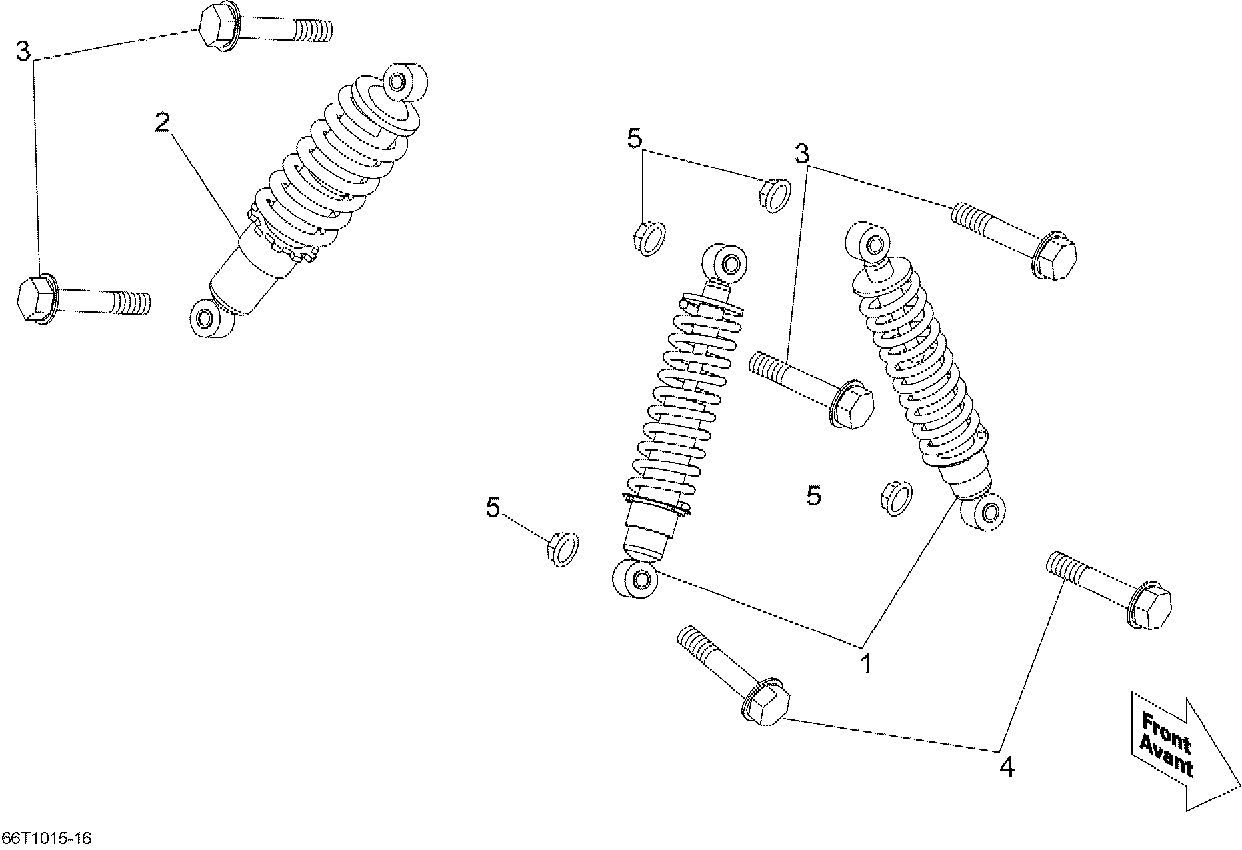 Fits 2010 Can-Am DS 70 / DS 90 Shock Absorber Front, OEM Part # V52500DGF040YELL - schematic diagram