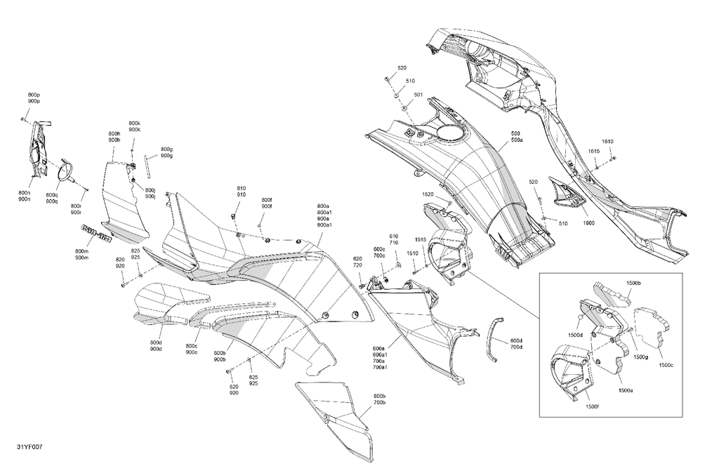 Can-Am Fits 2024-2026 Can-Am Bare, LH Fairing, OEM Part # 705010851 - reference image 2