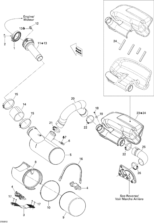 Sea-Doo Fits 2007-2009 Sea-Doo GTX LIMITED iS 255 / GTX 155 Cover_Muffler Rear, OEM Part # 274001344 - reference image 2