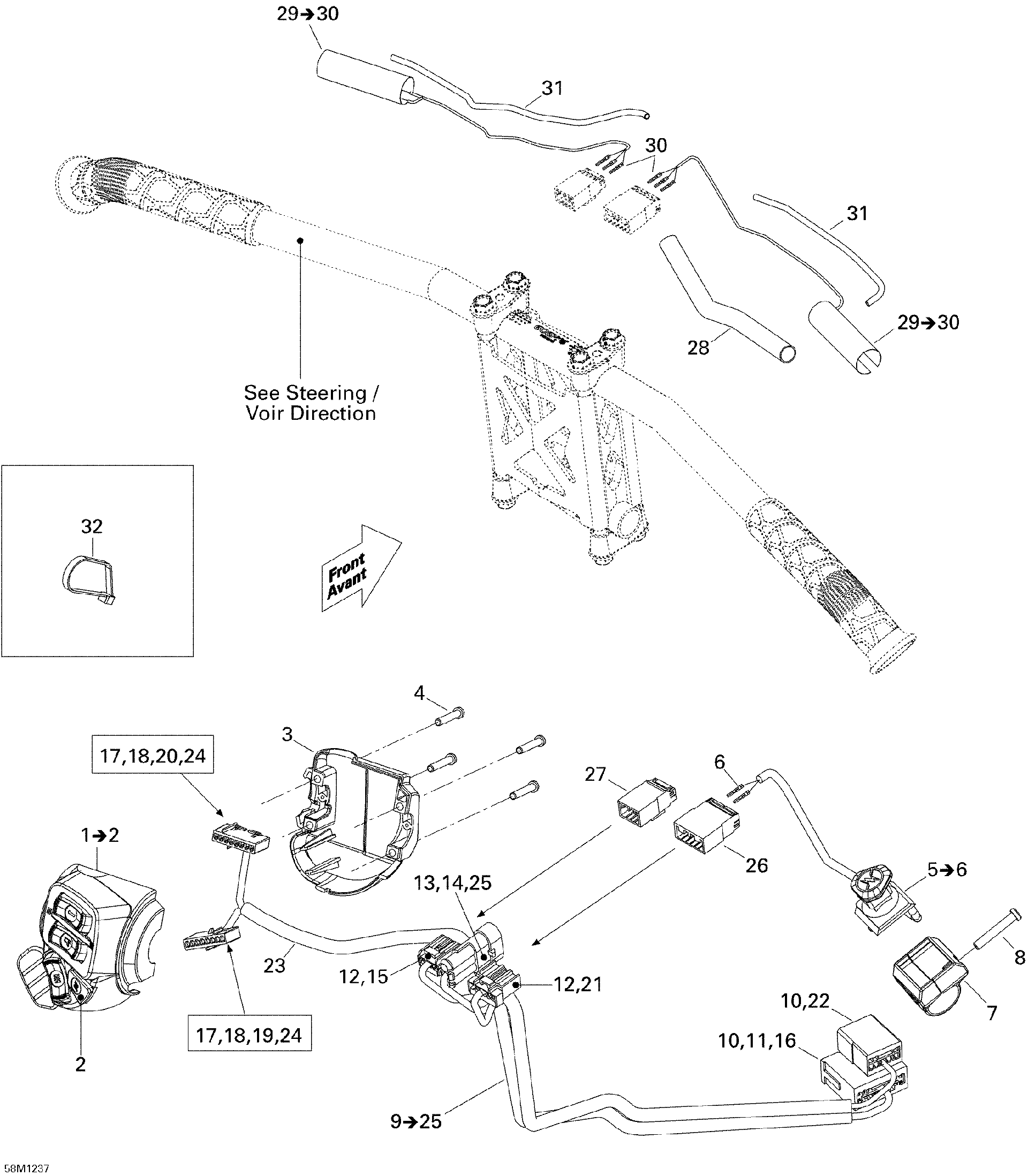 Ski-Doo Fits 2008-2012 Ski-Doo Male Terminal Housing, 11 Circuits, OEM Part # 515175720 - reference image 2