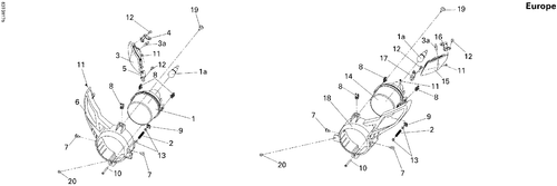 Can-Am Fits 2007-2008 Can-Am DS 250 CVT / DS 250, CE Head Light Shroud, OEM Part # S33100RCA000 - reference image 2