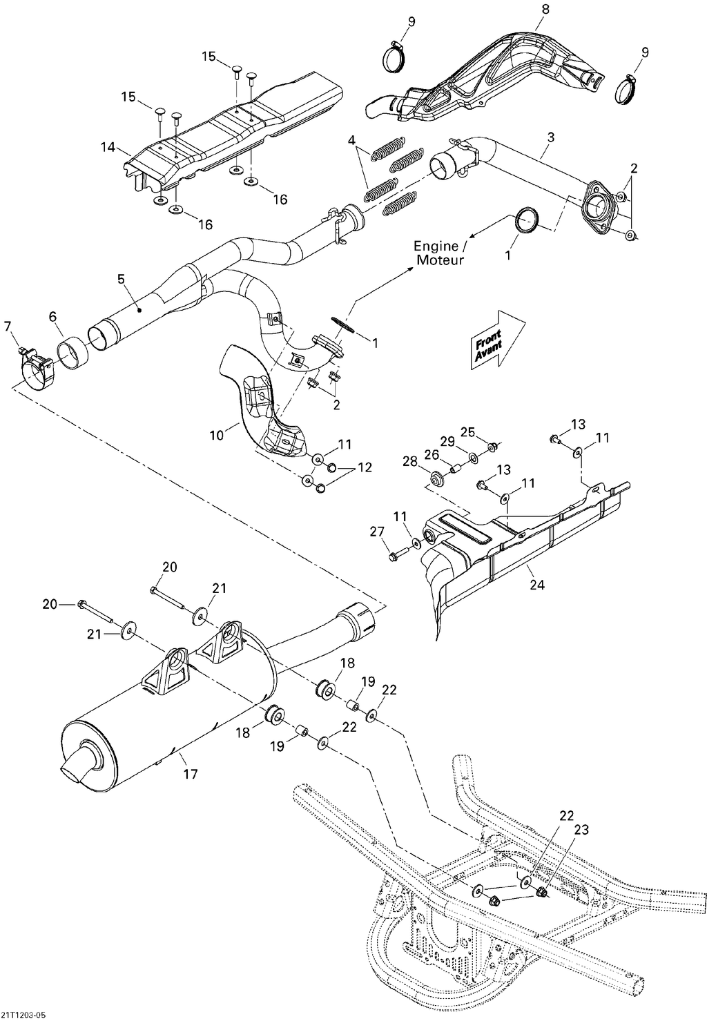 Can-Am Fits 2008-2012 Can-Am Rear Tuned Pipe, OEM Part # 707600530 - reference image 2