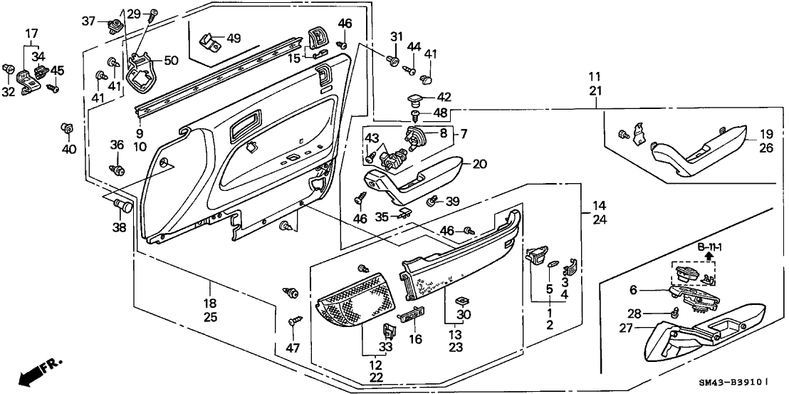 Honda New 1991 Fits Honda Accord Left Base *B44L* (PALMY BLUE), Part # 83583-SM4-H10ZA