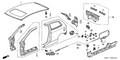 Honda New 2002-2003 Fits Honda Civic Right Front Panel Set (Outer), Part # 04635-S5S-G01ZZ