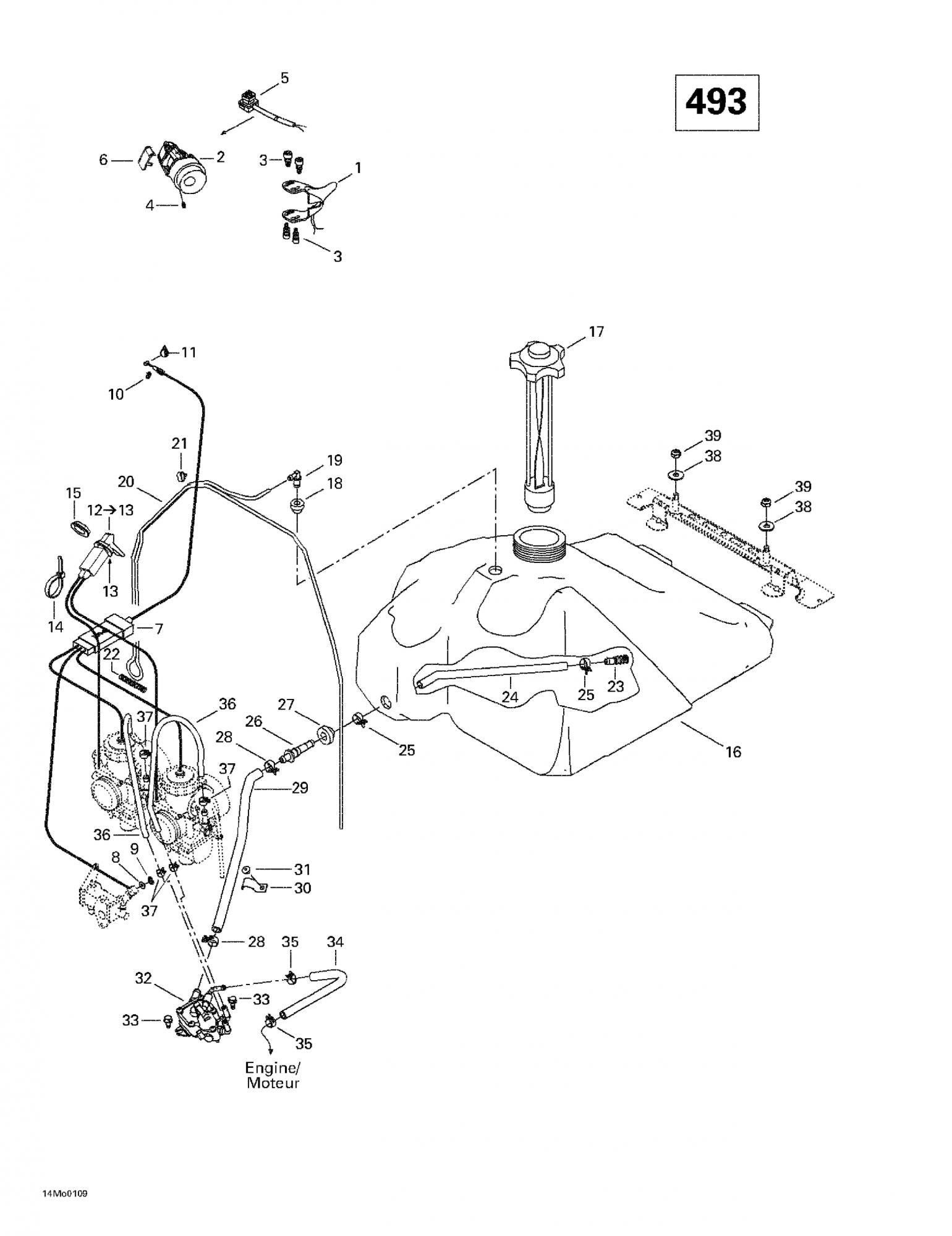 Fits 1999-2007 Ski-Doo Formula Deluxe 500/600/700 / Formula Deluxe 600/700 Models Throttle Housing, OEM Part # 512059243