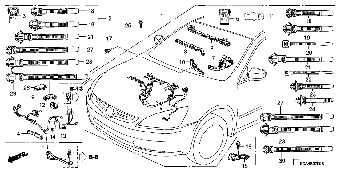 Honda New 2004-2005 Fits Honda Accord Engine Wire Harness, Part # 32110-RAD-A61