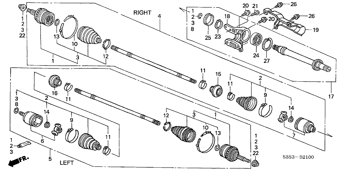 Honda New 2003-2005 Fits Honda Civic Damper, Dynamic (Y-Tec), Part # 44351-S5T-L51