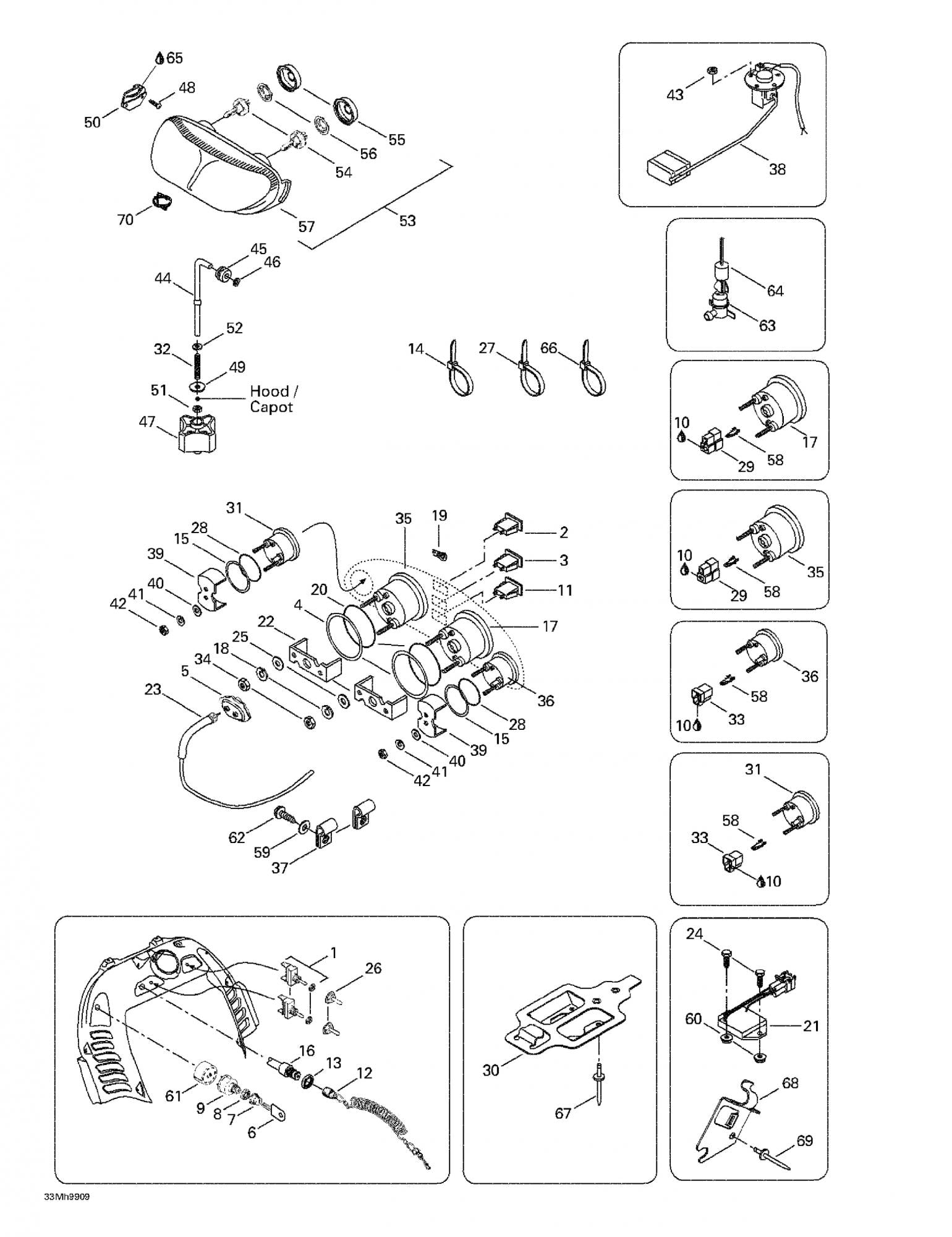 Fits 1998-2007 Ski-Doo Formula Deluxe 500/600/700 / Formula Deluxe 600/700 Models RH Support, OEM Part # 517289300
