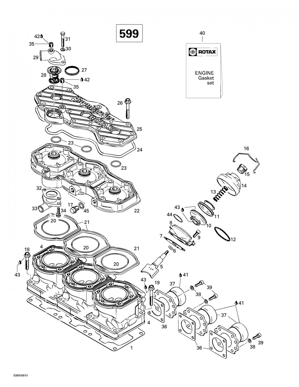 Fits 1996-1999 Ski-Doo Formula III / Formula III 600 LT Models O-Ring Formula Iii 600., OEM Part # 420950305