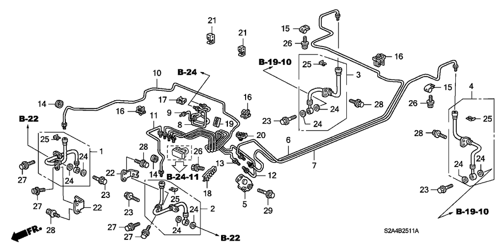 New 2004-2005 Fits Honda S2000 Brake Pipe Z, Part # 46379-S2A-A60