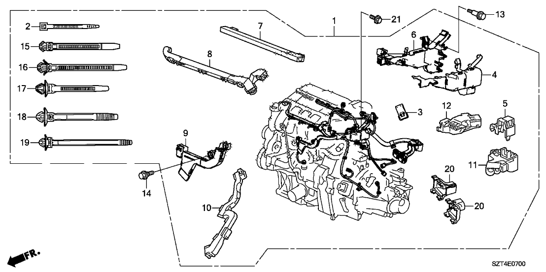 Honda New 2012 Fits Honda CR-Z Engine Wire Harness, Part # 32110-RTW-A01